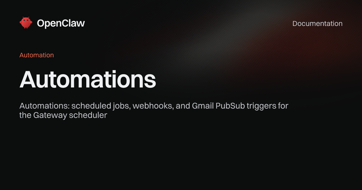 Automations · OpenClaw