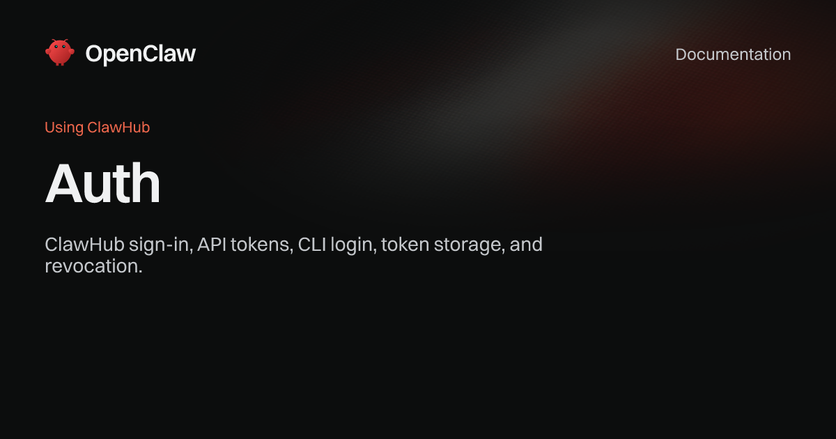 Auth - OpenClaw