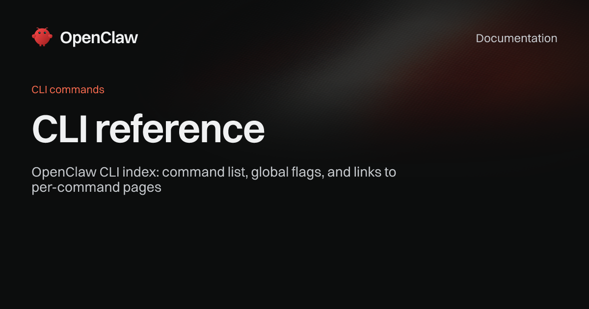 CLI reference - OpenClaw