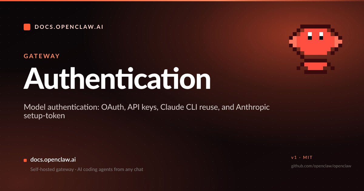 Authentication - OpenClaw