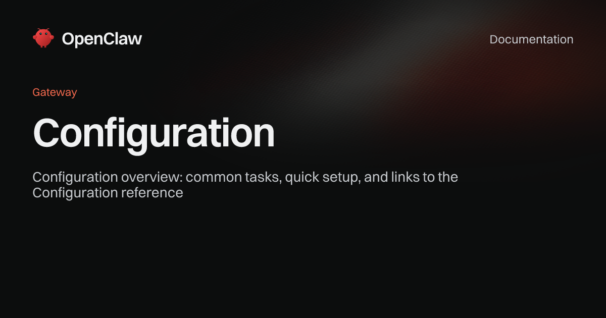 Openclaw Config File Configuration - OpenClaw