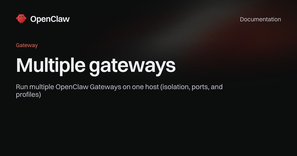 Multiple gateways - OpenClaw