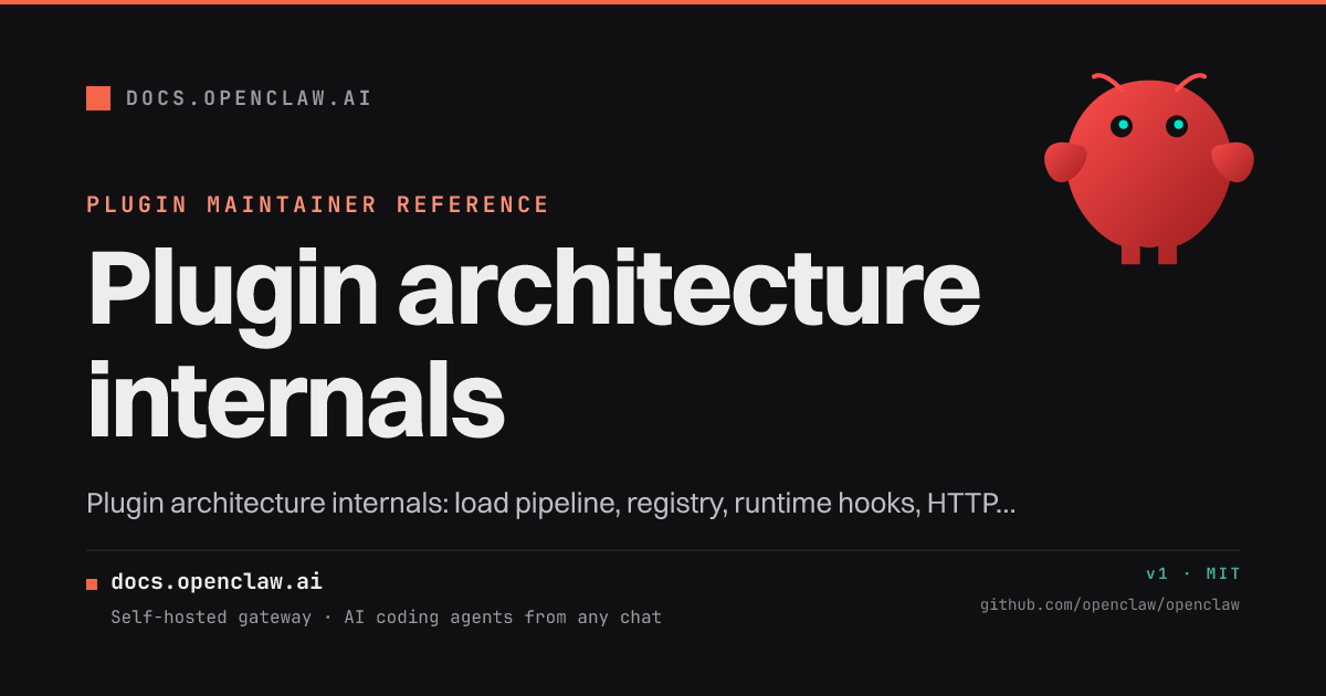 Plugin architecture internals - OpenClaw