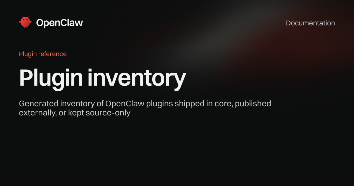 Plugin inventory - OpenClaw
