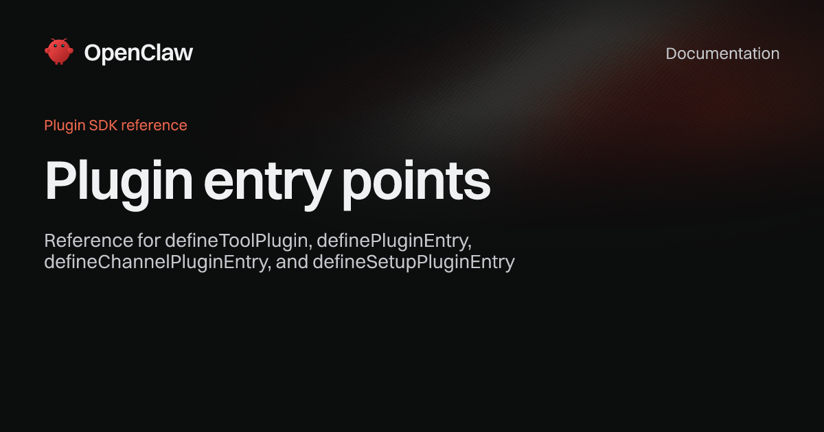 Plugin entry points - OpenClaw