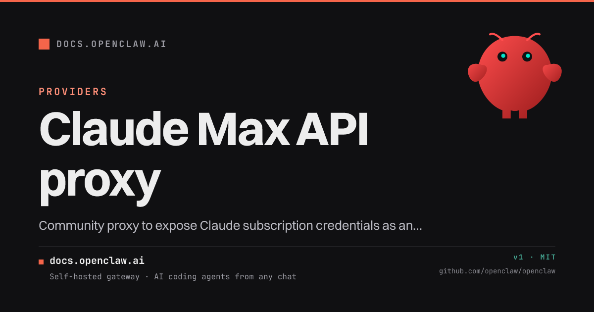 Claude Max API proxy - OpenClaw
