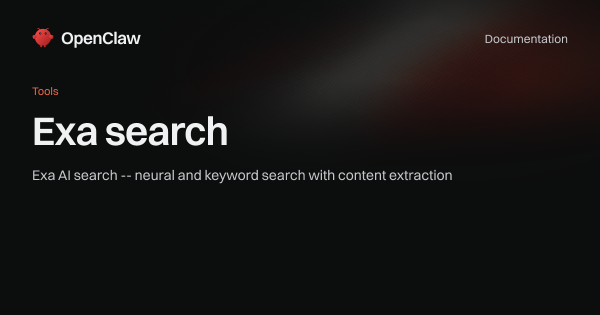Exa search - OpenClaw